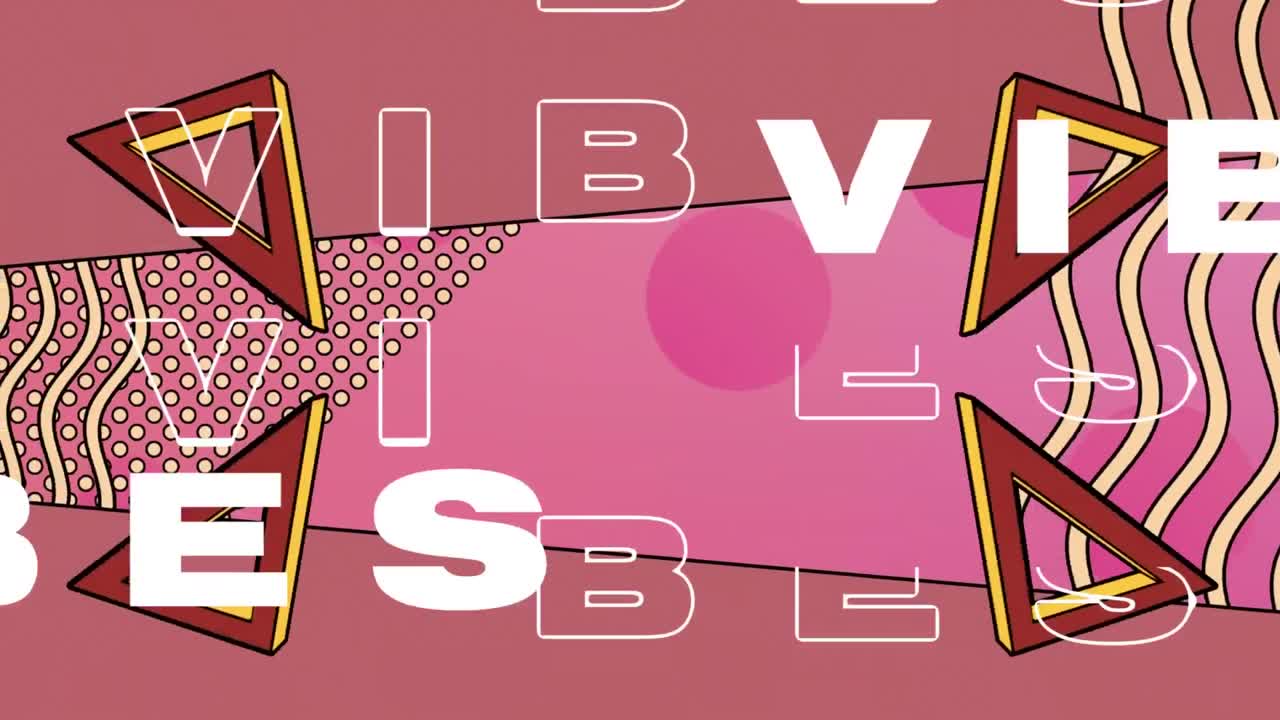 트라이글의 애니메이션이 텍스트, 파동 패턴, 그리고 배경의 원에 대한 점에 대한 진동을 나타니다.