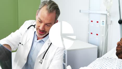 animación de formas sobre diversos médicos y pacientes.