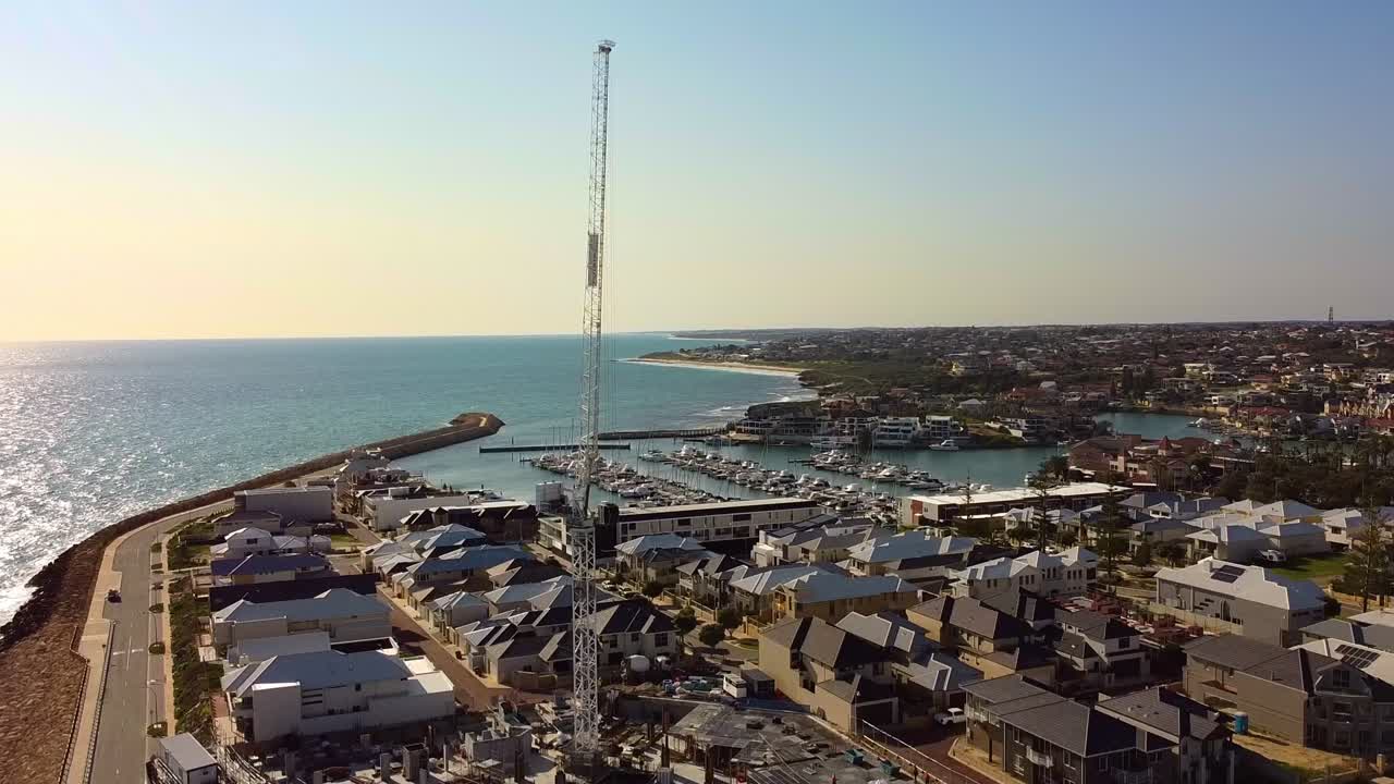 Aerial View of Coastal Construction Project