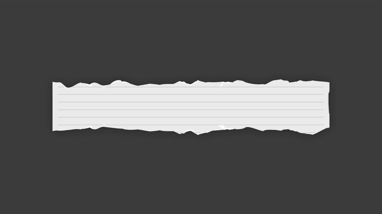 Torn Lined Paper Strip on Dark Background