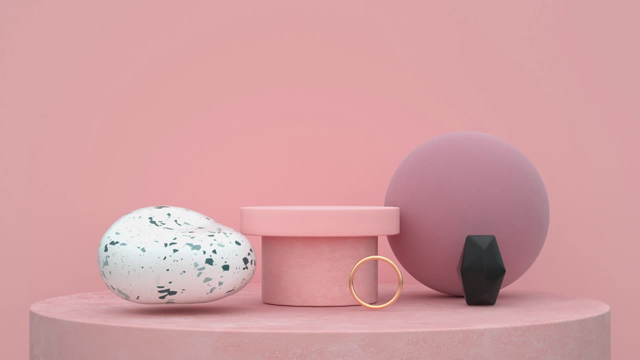 escena rosa forma abstracta movimiento de renderización en 3d