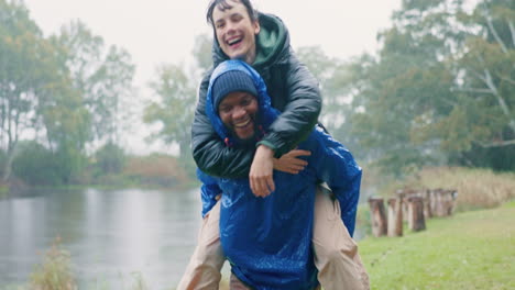 piggy back, friends and outdoor together