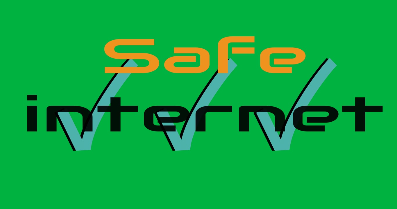 Seamless pattern promotes Safe Internet Day awareness with tick icons.