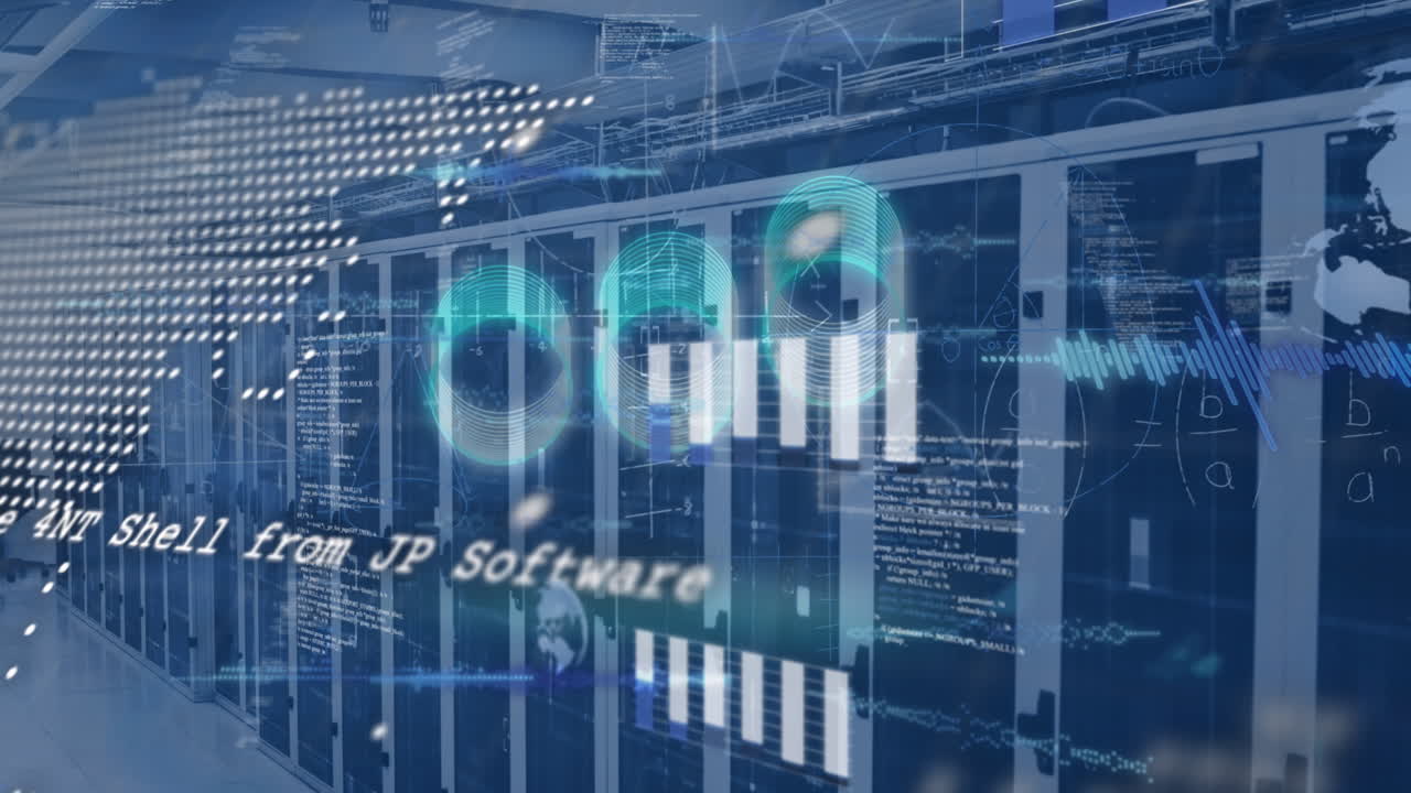 Animation of data processing over computer servers