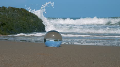 lovely crystal ball on pleasant shores of britas bay beach wicklow