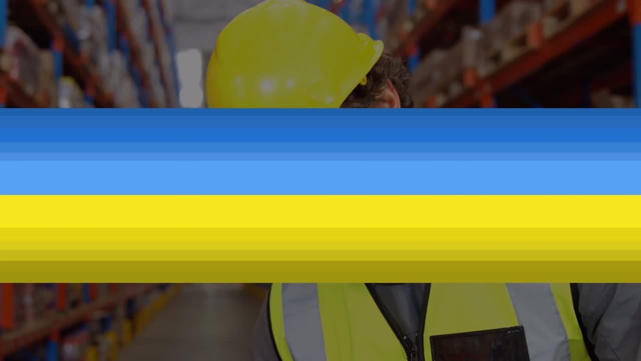 Animaatio skannaavasta pelinäytöstä grafiikoilla merimaiseman yllä