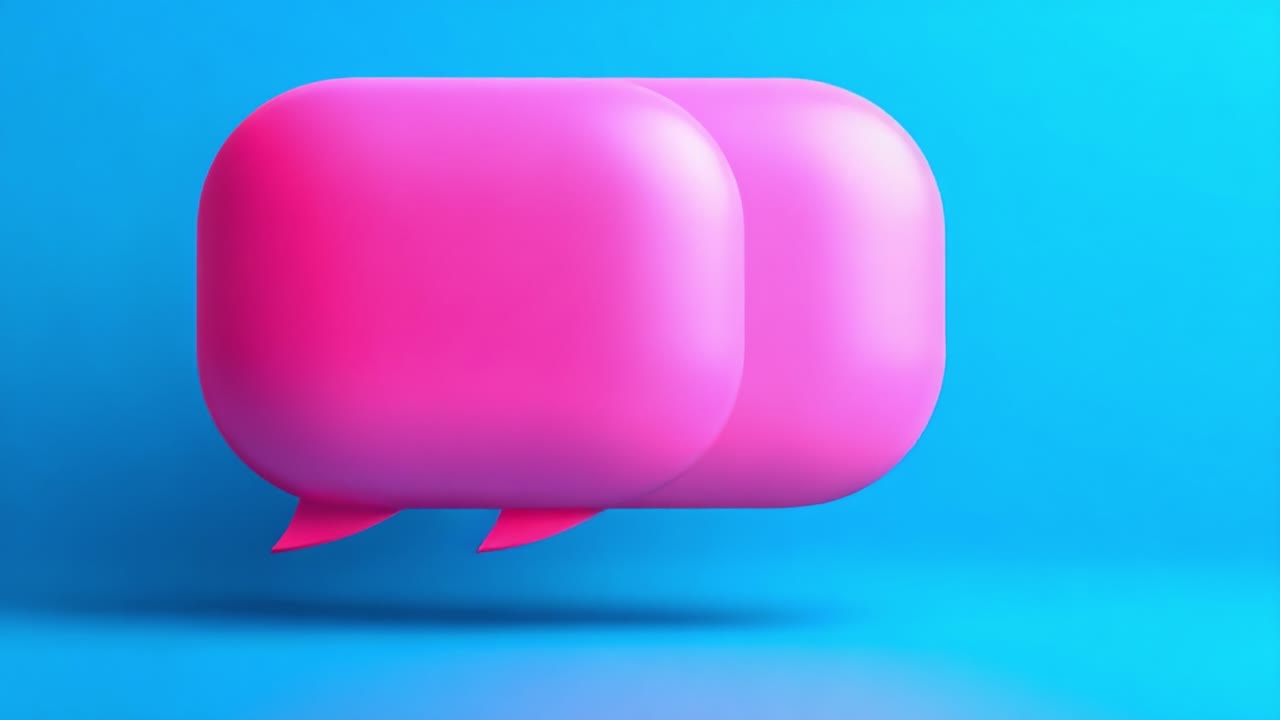 Dynamic Conversation Bubbles Against a Vibrant Blue Background: A Visual Representation of Communication and Dialogue in a Playful, Modern Design Style