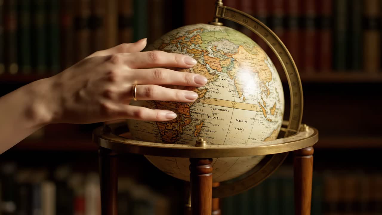 Spinning Globe with Hand