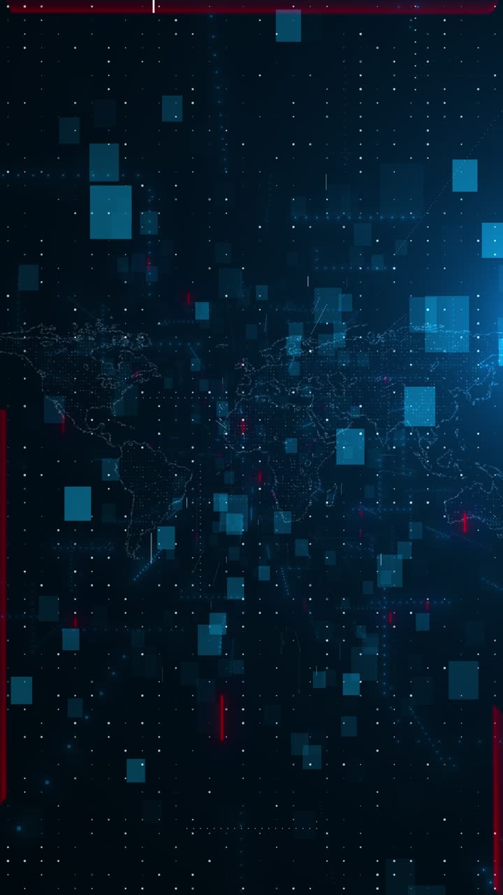 Digital world map hologram world map news studio blue background world map digital concept business