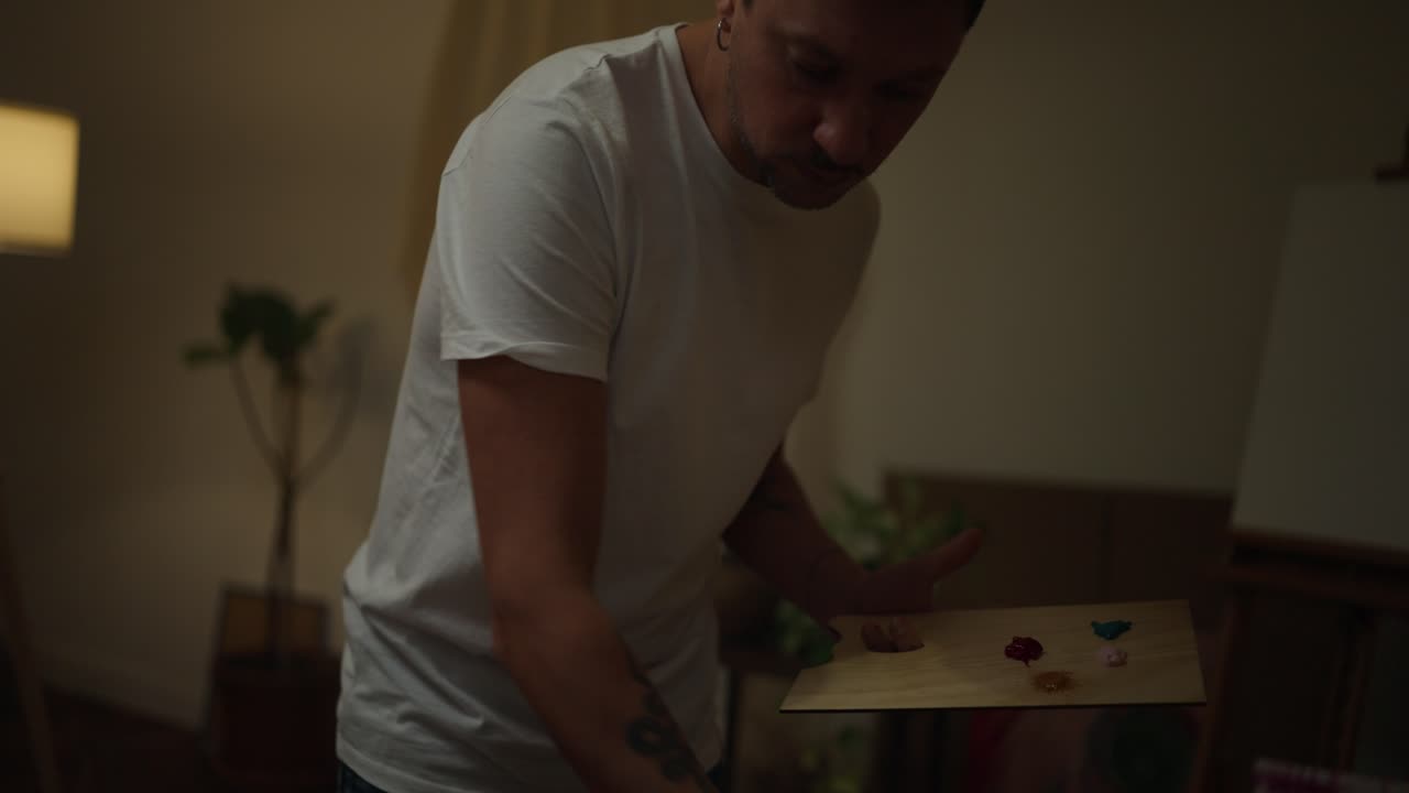 Artist Painting at Home