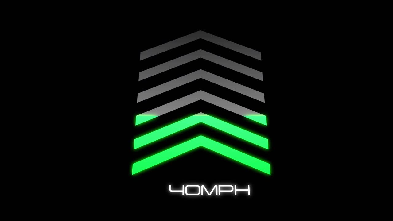 검은색 바탕에 있는 자동차 속도계의 애니메이션