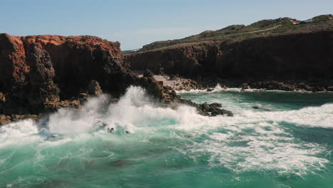 Aerial:-The-surf-beach-of-Bordeira-in-the-Algarve