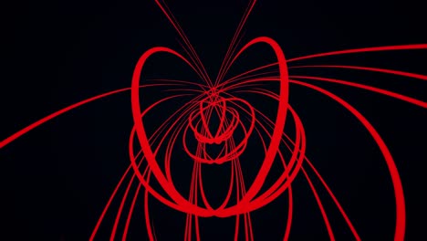 abstract red spiral pattern on a black background