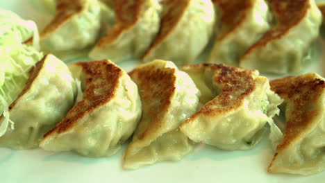 japanese gyoza or dumplings with soy sauce