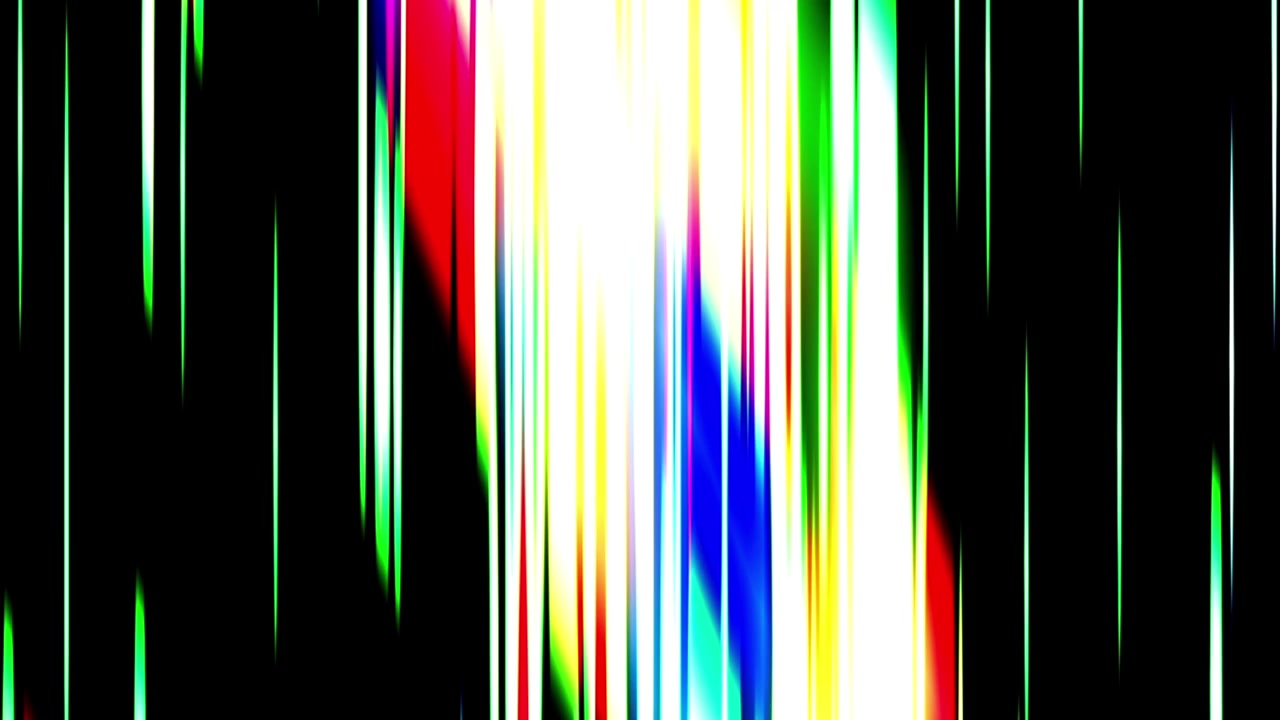 Efek Glitch Digital Abstrak dengan Garis Cahaya Berwarna Vertikal