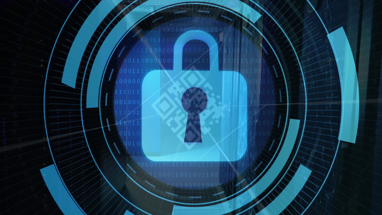 animación de escáner circular con icono de persona giratorio sobre fondo negro