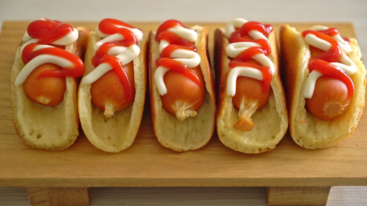 rollo de panqueque plano con salchicha