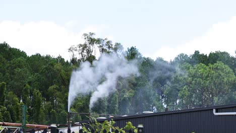 continuous smoke discharge from a building stack