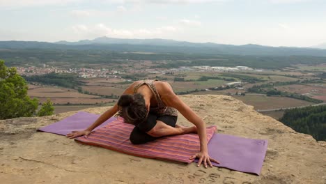 woman doing yoga outside 36