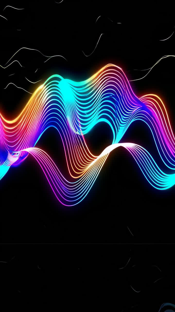 Vibrant Neon Wavy Lines Abstract Background