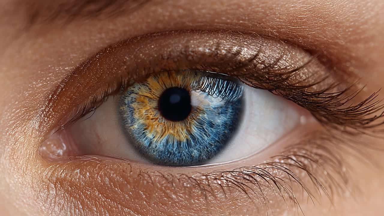 A Close-Up Exploration of a Stunning Human Eye, Showcasing Intricate Details, Vibrant Colors, and Unique Patterns in the Iris and Cornea, Captured in Stunning Clarity