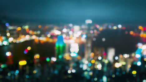 bokeh lights from peak victoria, hong kong