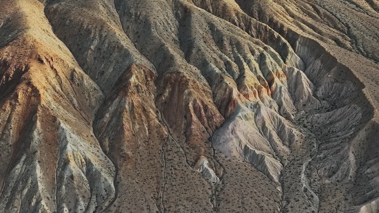 Aerial view of rugged hills and valleys in the USA during daytime