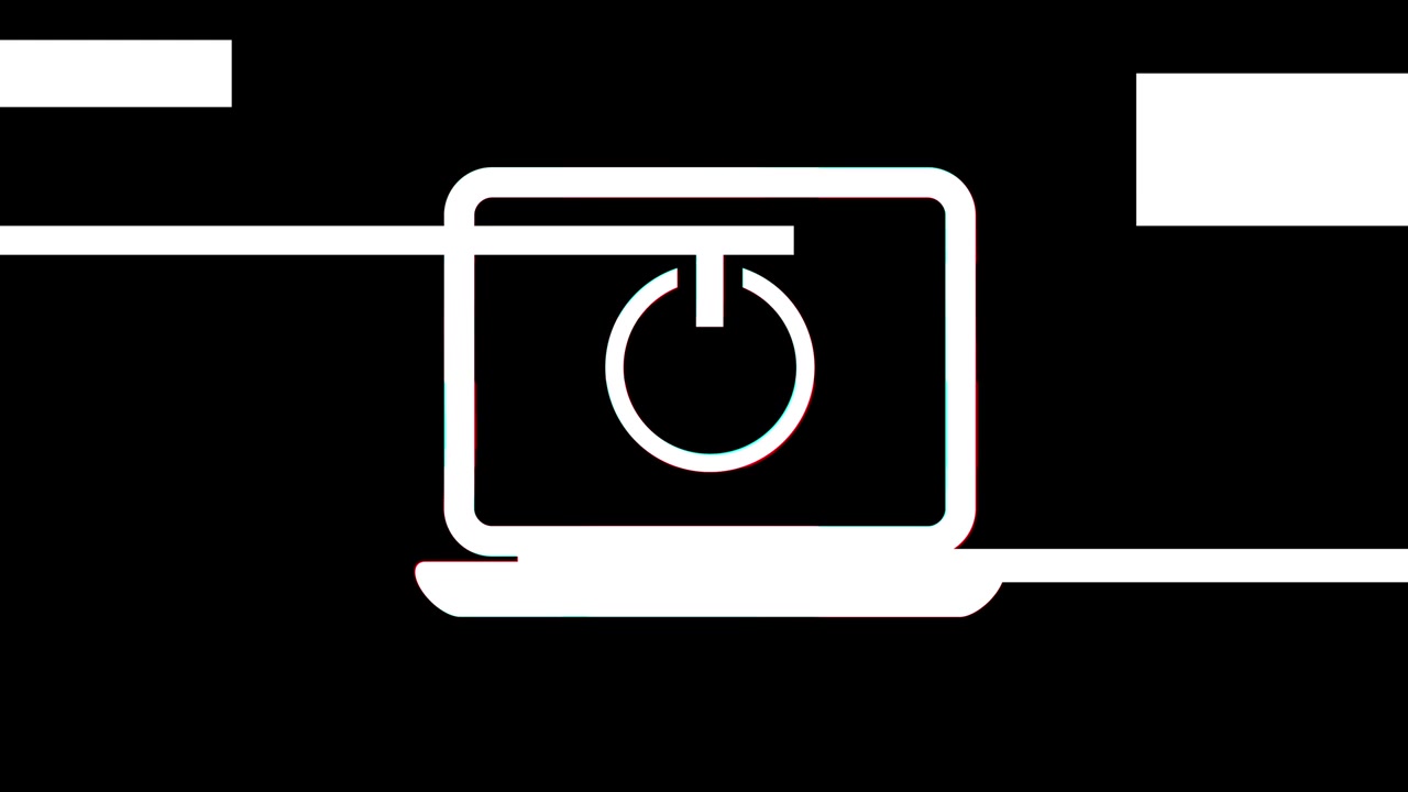 schalten sie die laptop-glitch-animation aus.