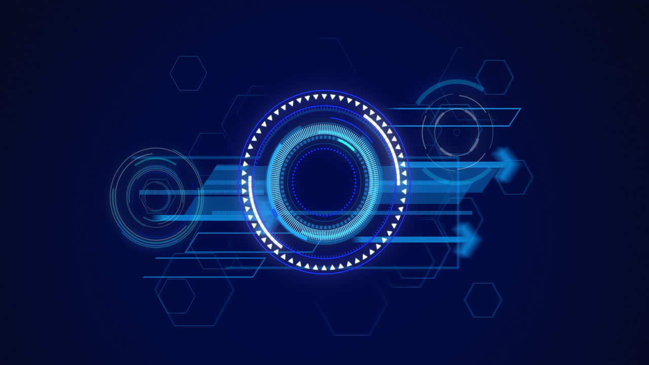 Animation of scopes scanning and arrows on digital screen