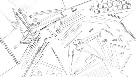 monochrome sketch animation drawing tools for titles or designer logo
