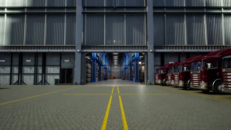 truck in front of an industrial logistics building