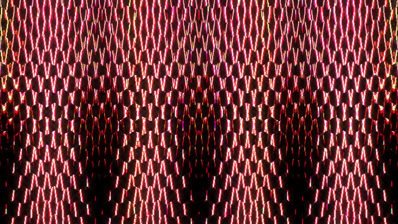 shining bright lines set wave motion, colorful, on black background