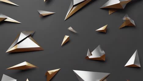 abstract geometric metallic shapes