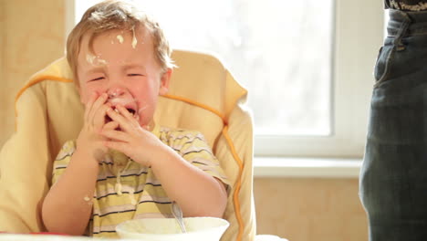 little boy is crying