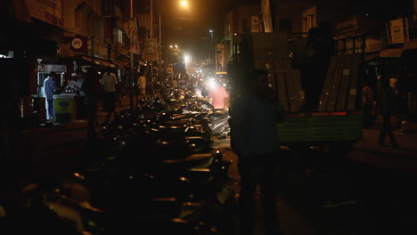 night street scene in india