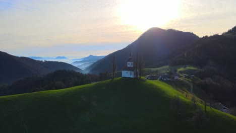 aerial 4k drone footage shows the church of st