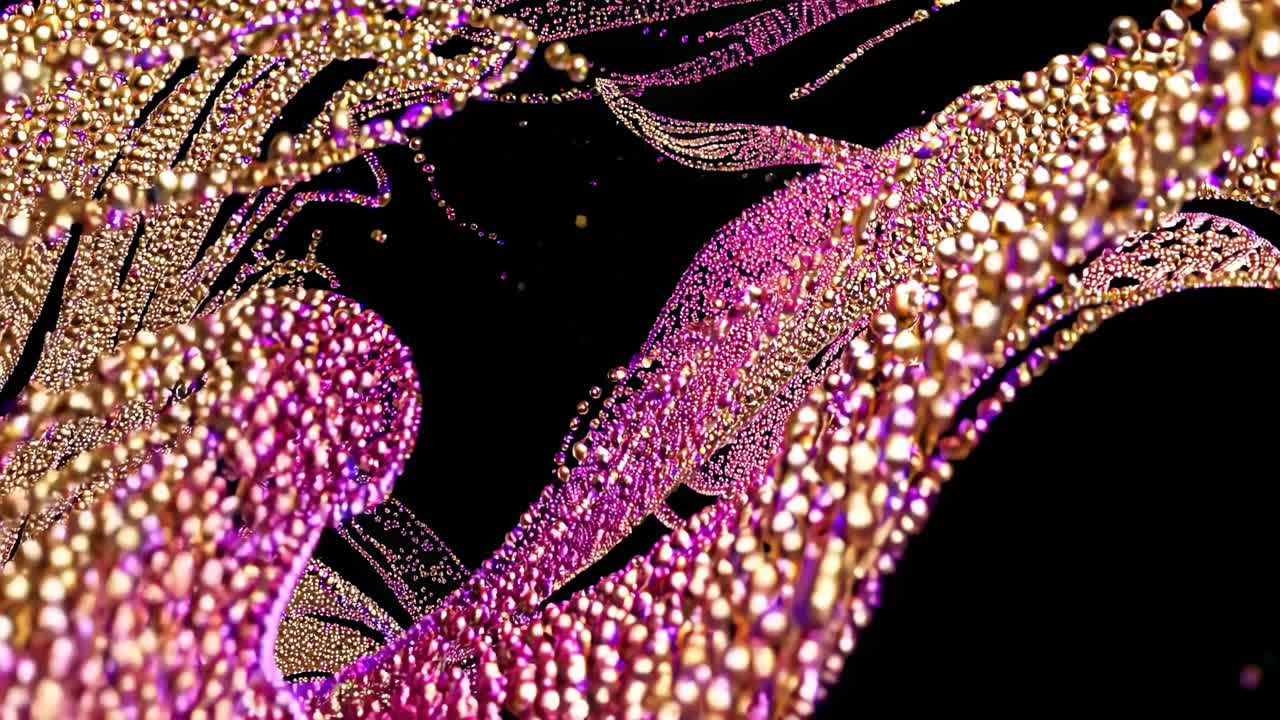 ondas de partículas abstractas de oro y rosa