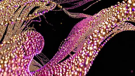 abstract gold and pink particle waves