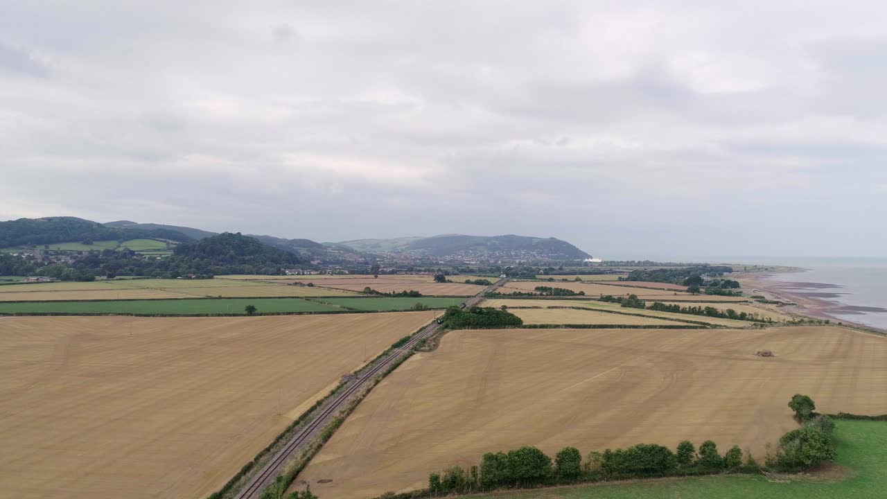 Aerial View of Farmland and Coastline