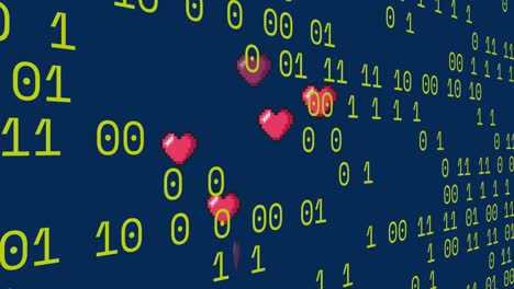 Animación-De-Procesamiento-De-Datos-Y-Corazones-Sobre-Fondo-Oscuro