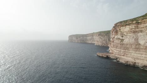 aerial view of sea cliff side in malta, gozo island, malta