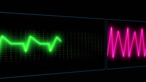 Animation-of-cardiograph-over-black-background