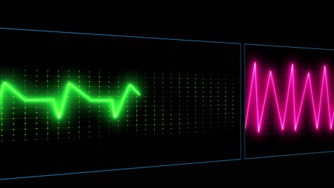animación del cardiógrafo sobre un fondo negro