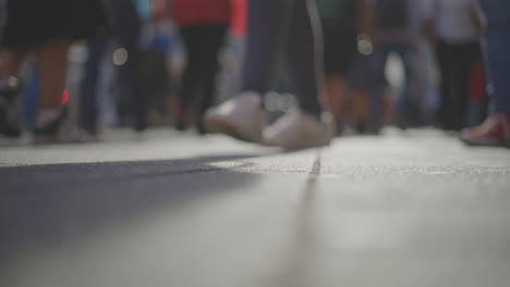 crowd of people walking on the street