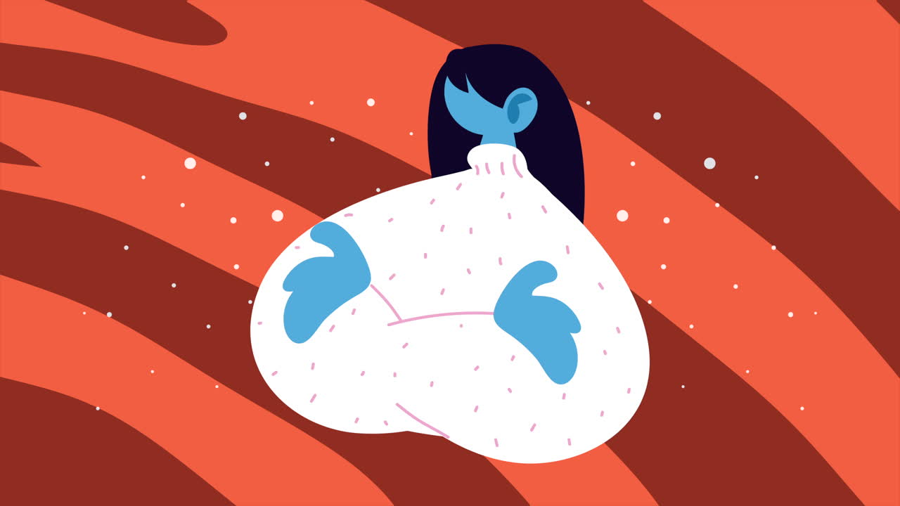 젊은 여성 모델 캐릭터 애니메이션