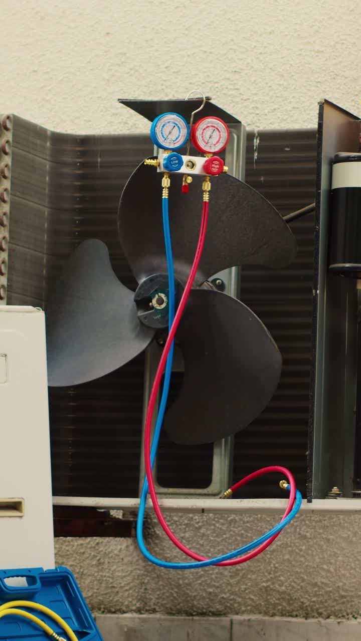 Vertical video Faulty condenser with cover removed
