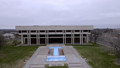 state of kansas judicial center and kansas supreme court building in topeka, kansas with drone video moving up