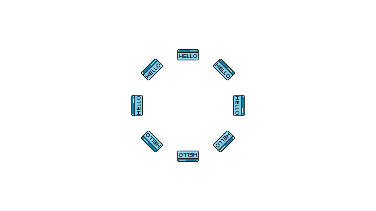 Pixel Art Browser HELLO Spinning Animated Overlay Transparent 30fps (2)