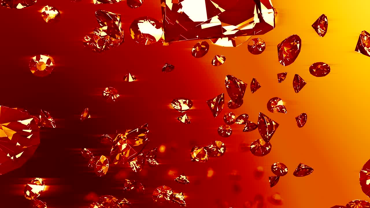 абстрактный 3d-рендеринг с бриллиантами, анимированный фон с движущимися геометрическими формами.