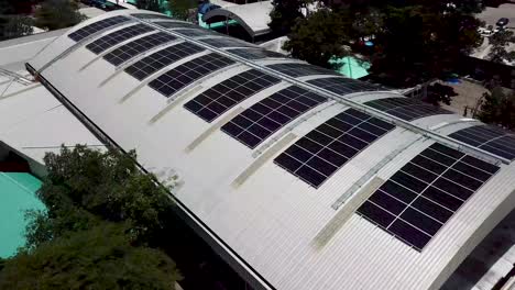 Aerial-View-of-Solar-Panels-on-Modern-Building-Roof